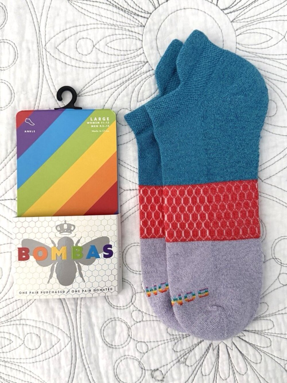 BOMBAS Pride Color Block Ankle Socks *Retired* m's 9.5-13 / w's 11-13